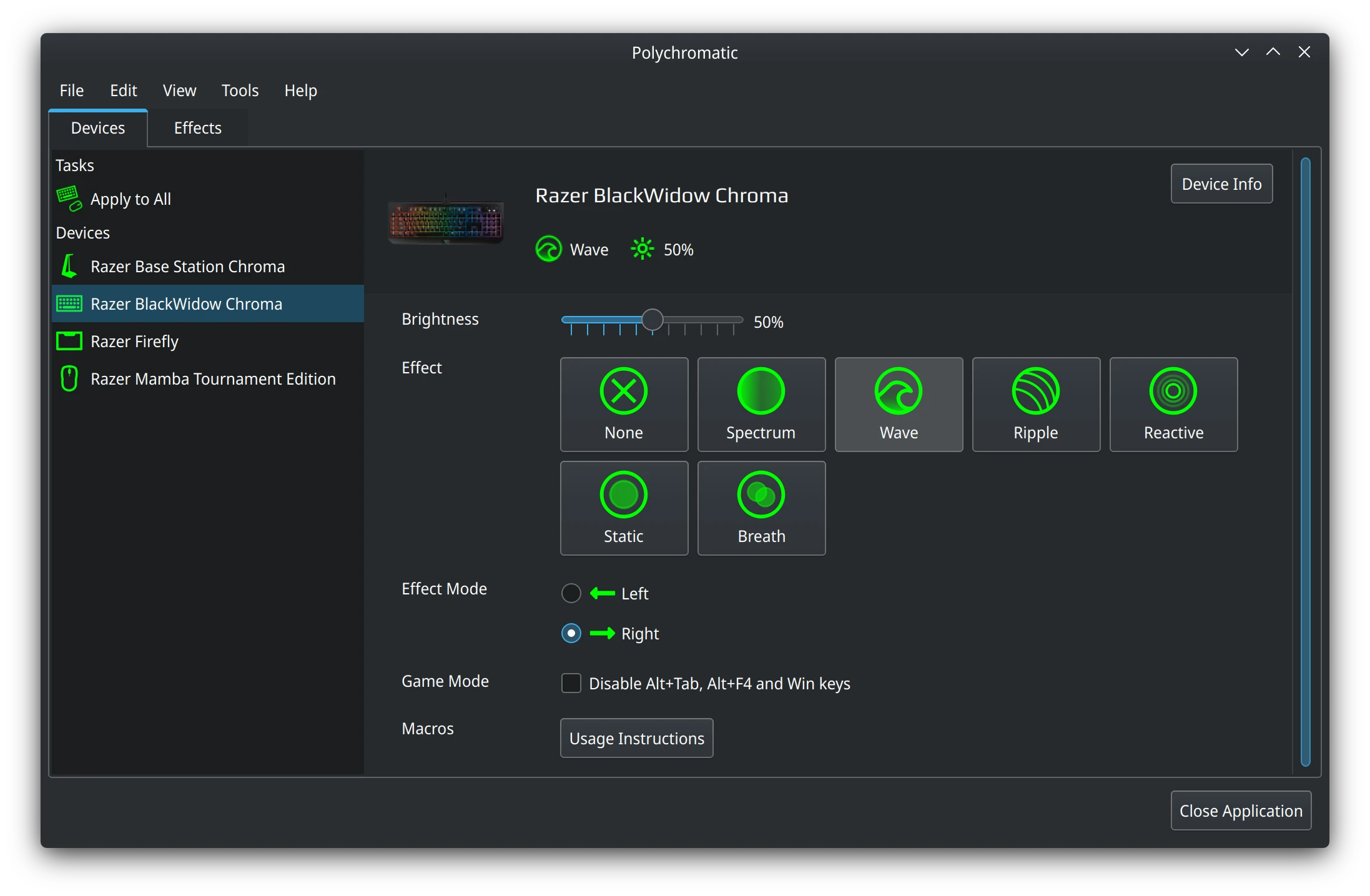 Screenshot of Polychromatic on KDE Plasma